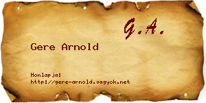 Gere Arnold névjegykártya